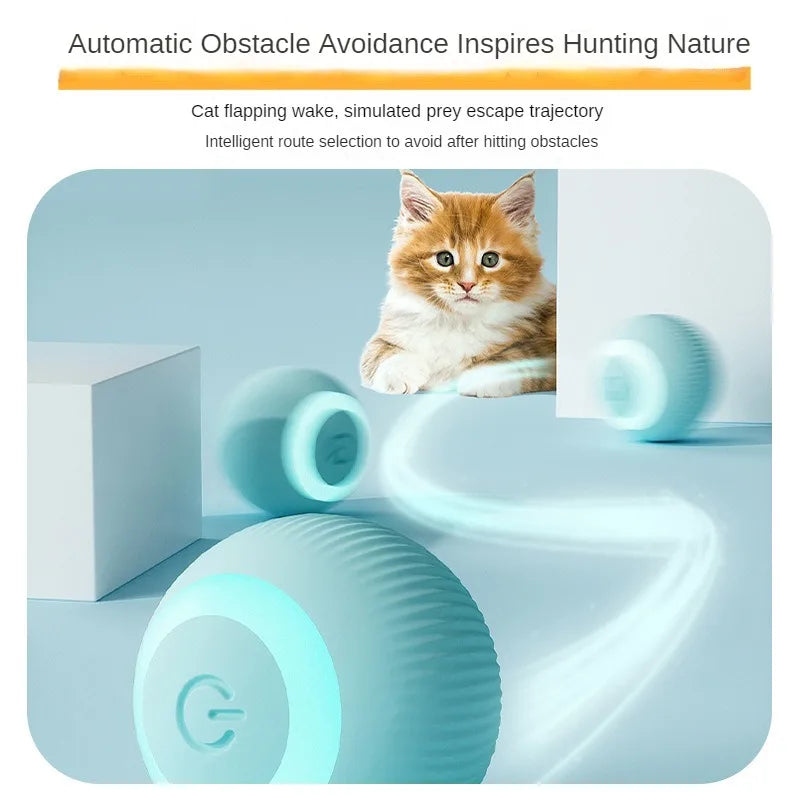 Automatic Moving Cats Toy Interactive Ball Rechargeable Rolling Electric Ball Home Pet Accessories Things for Supplies