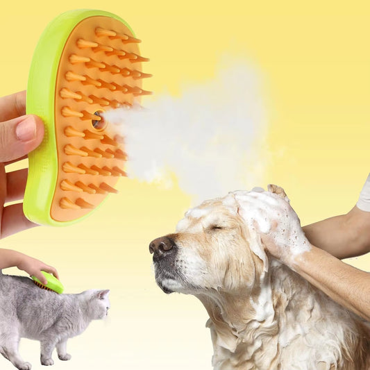 A Steam Pet Brush Cat Steam Brush Release Button 3-In-1 Cat Beauty Tool Self-Cleaning Dog Cleaning Brush Dog Product