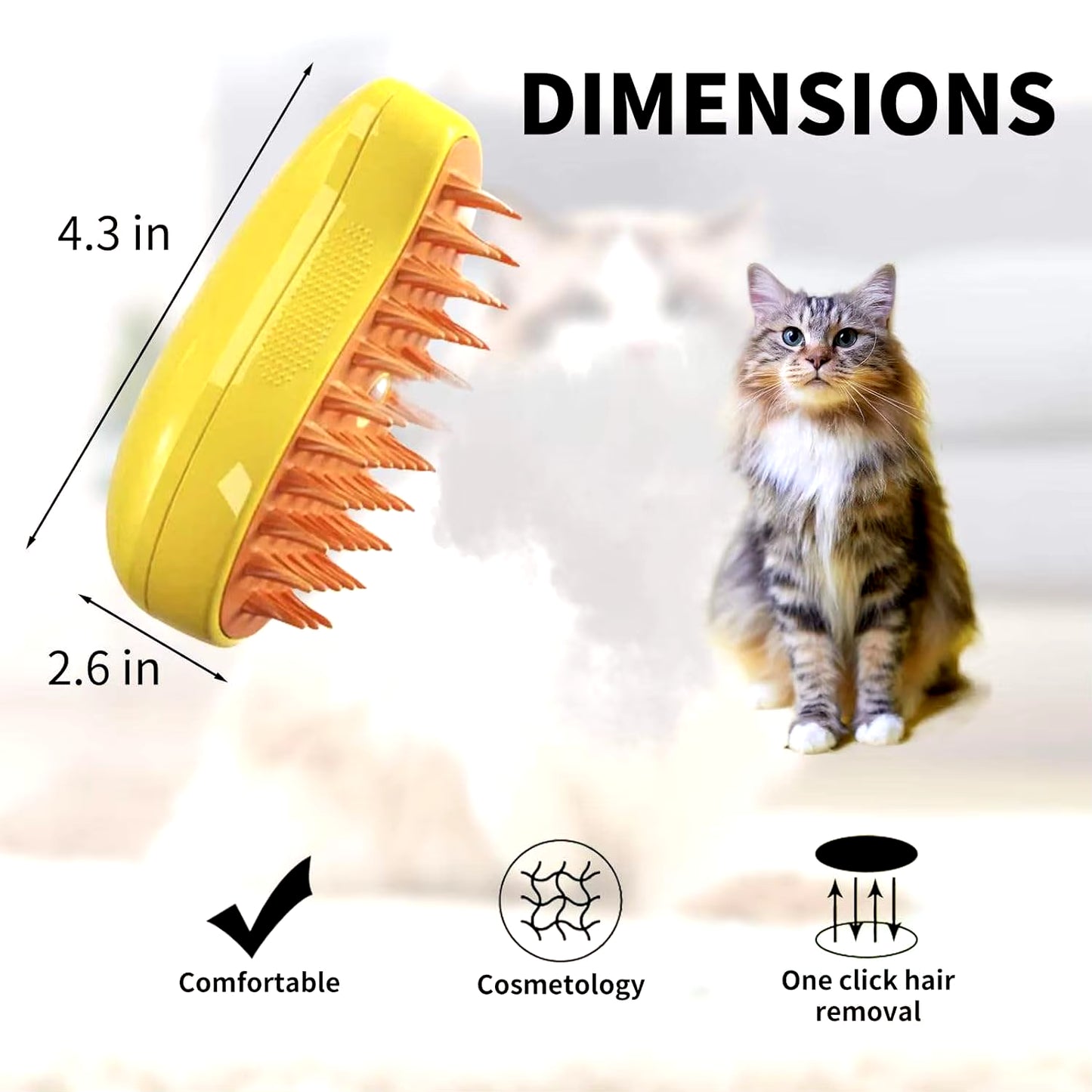 A Steam Pet Brush Cat Steam Brush Release Button 3-In-1 Cat Beauty Tool Self-Cleaning Dog Cleaning Brush Dog Product